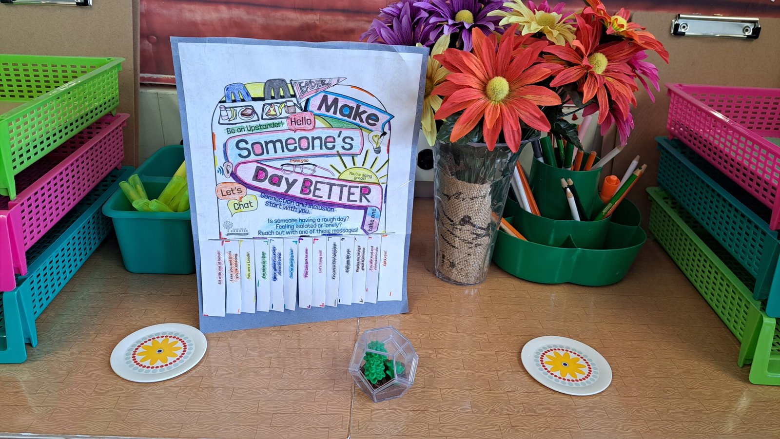 Upstander Poster Upstander poster on desk.