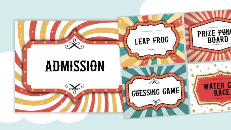 printable carnival station sign examples