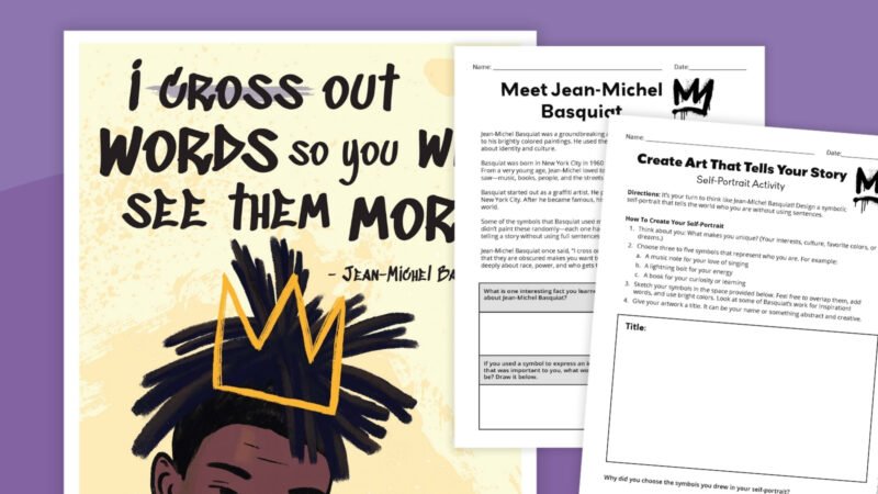 Jean-Michel Basquiat printable resources for kids