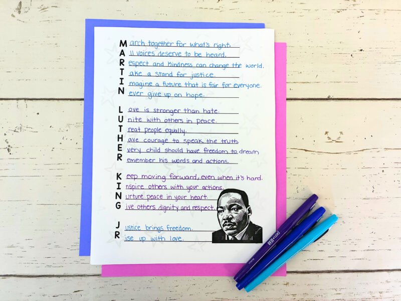 a Martin Luther King Jr. acrostic poem for students