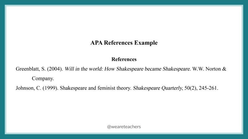 Example of APA style bibliography entry.