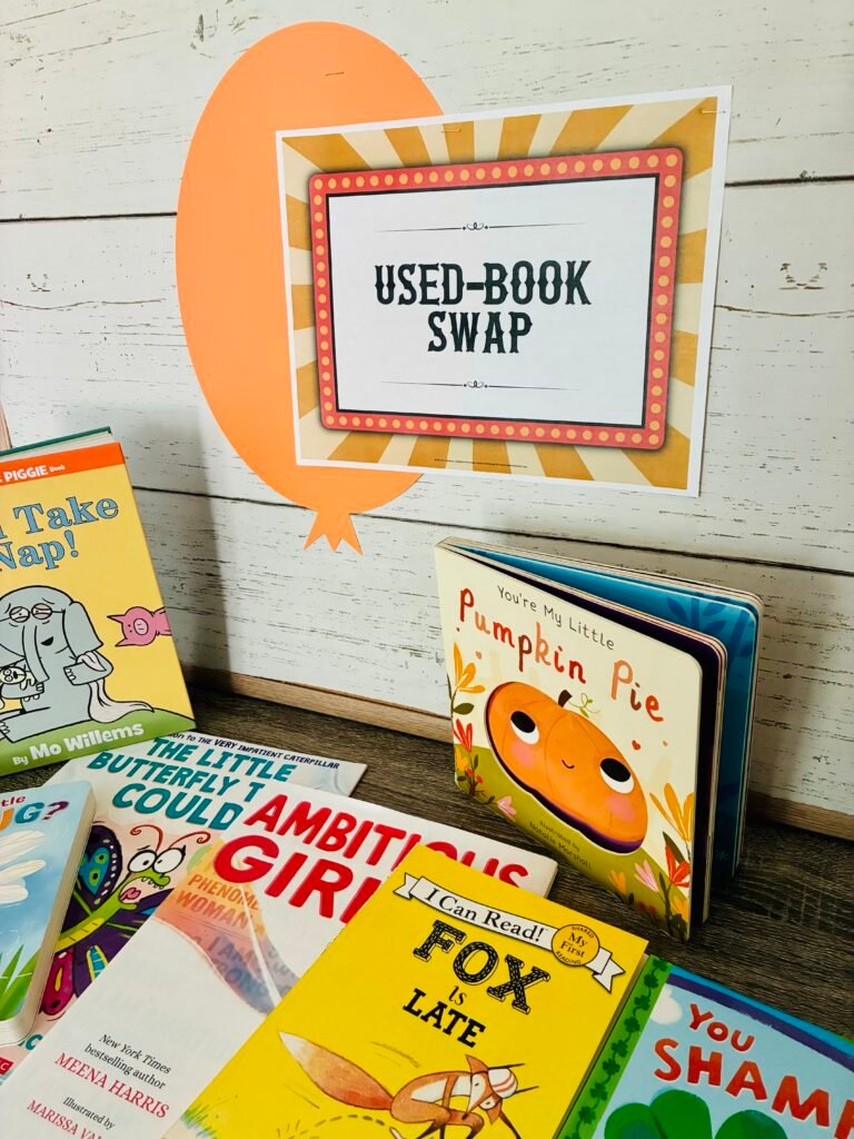 a carnival game for kids: used-book swap