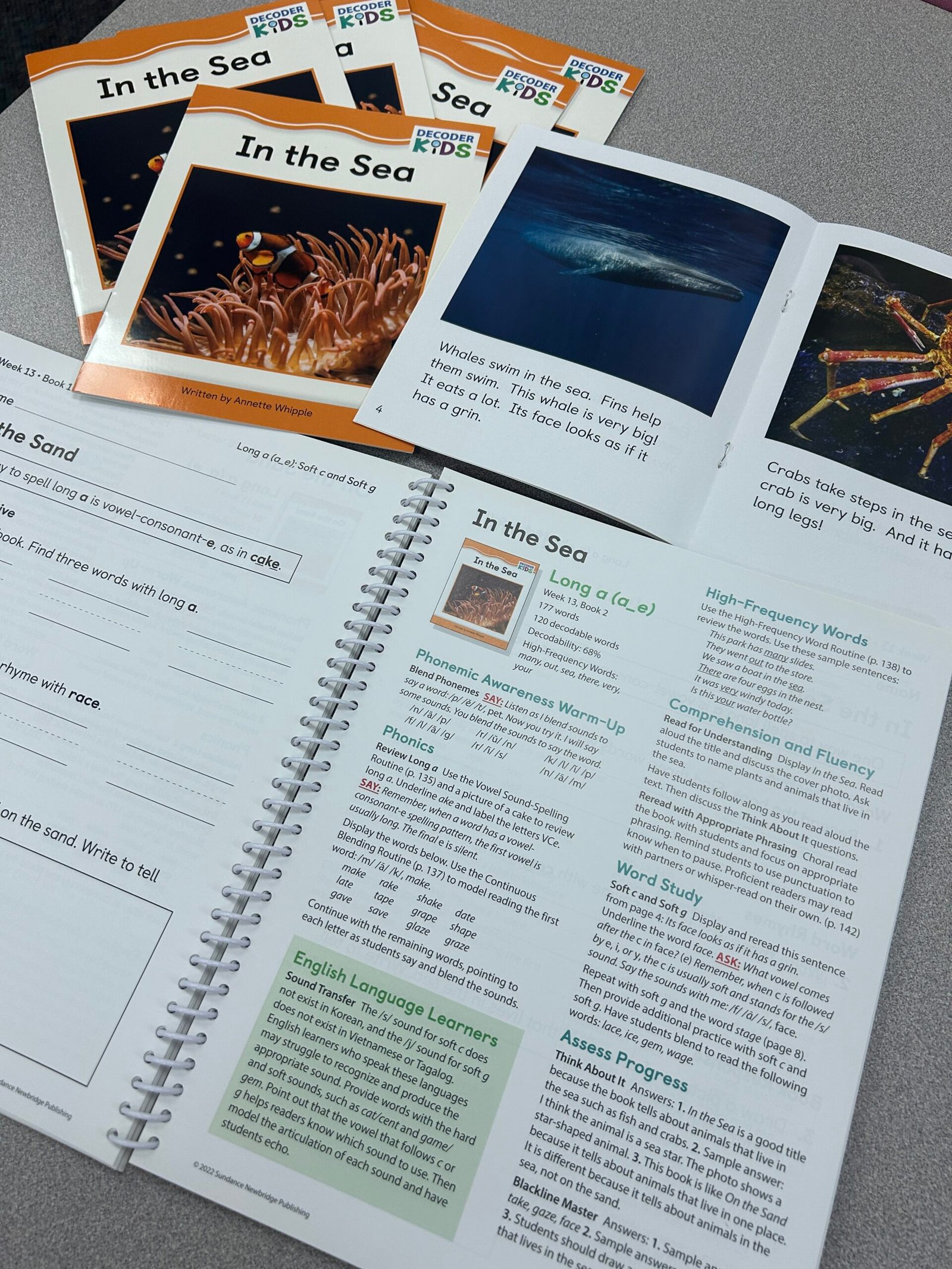 Pages from the Decoder Kids Phonics Kit