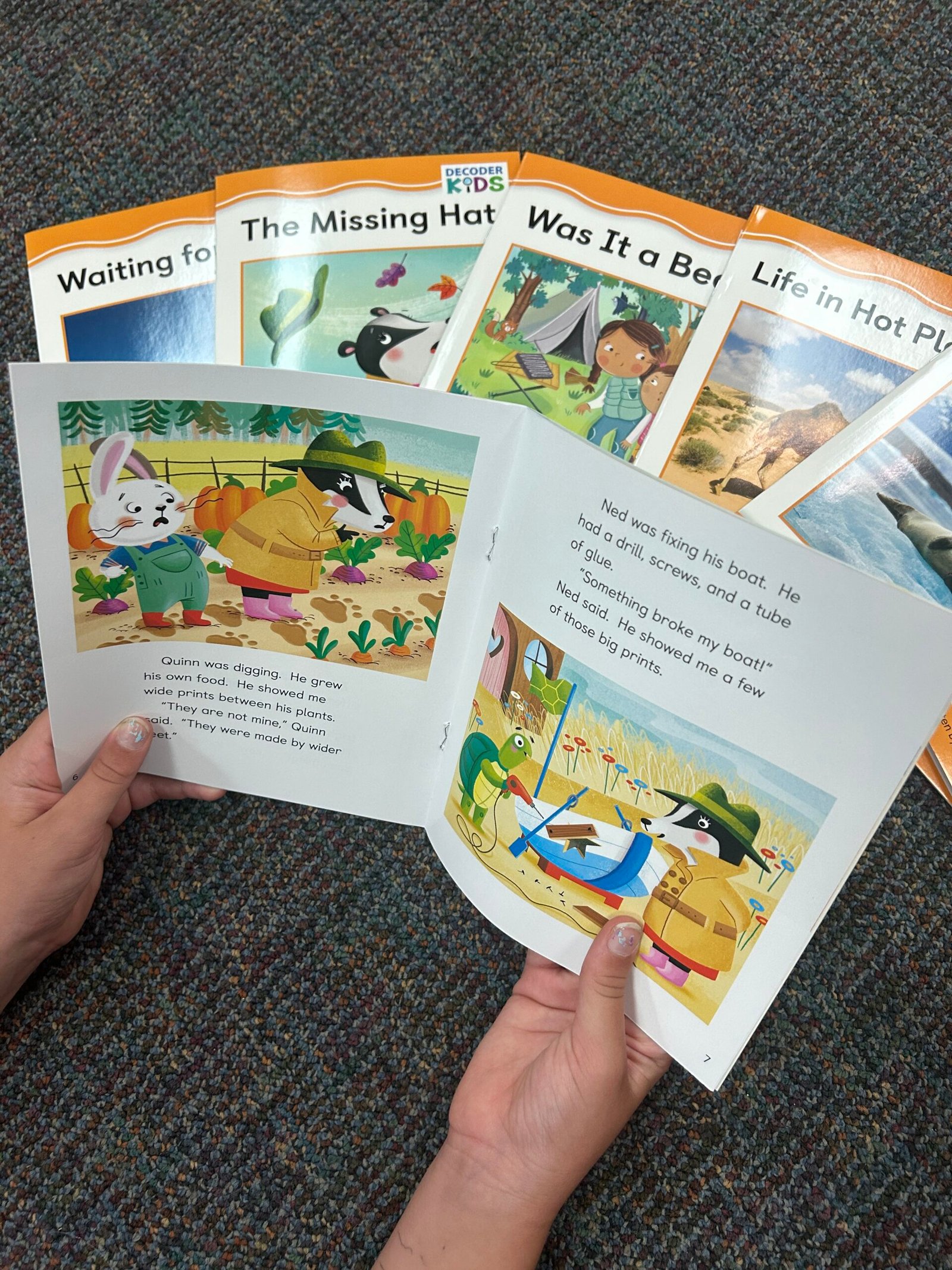 Picture of an elementary student reading a picture book