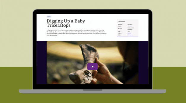 Baby triceratops bone from the Walking With Dinosaurs science virtual field trip