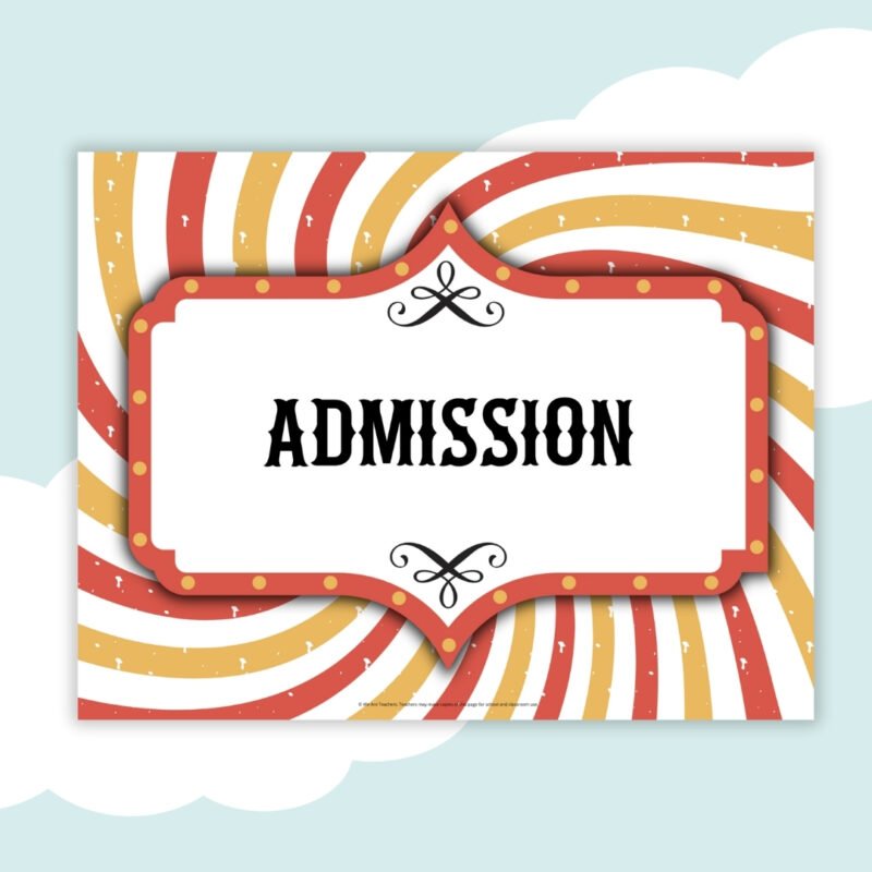 carnival station sign admission