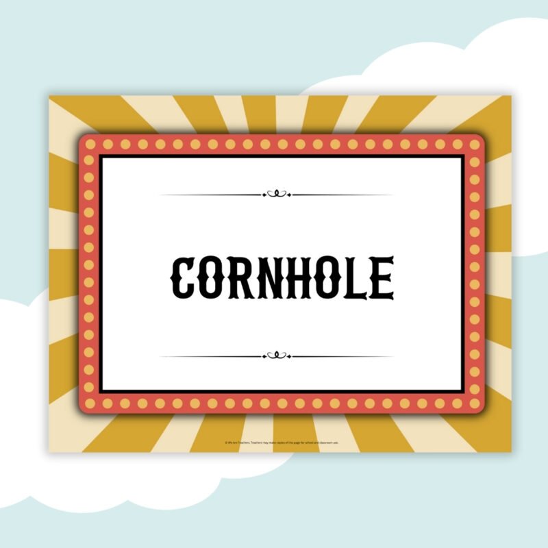 cornhole carnival station sign