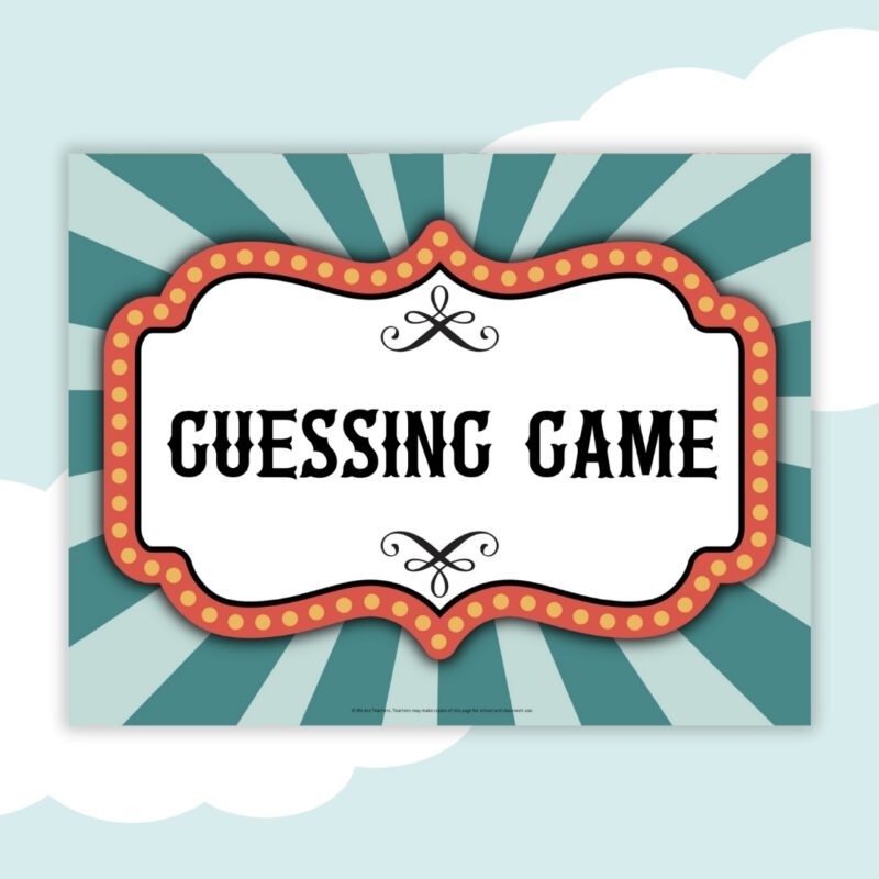 guessing game carnival station sign