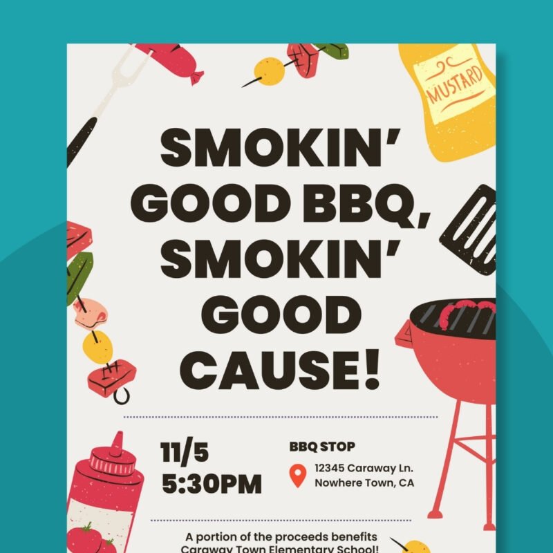 BBQ restaurant fundraiser flyer template