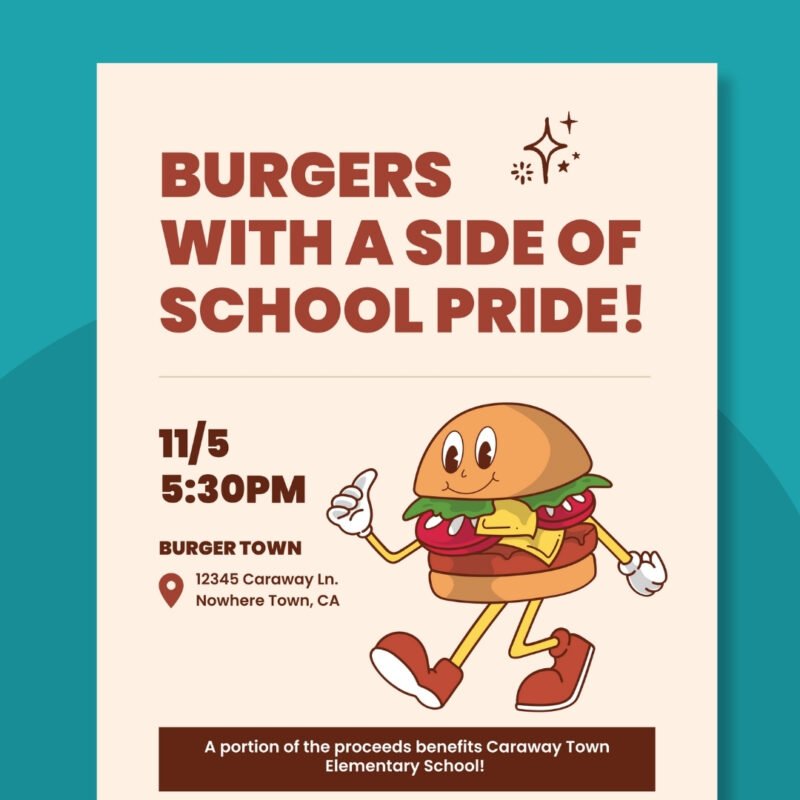 Burger Restaurant Fundraiser Flyer Template