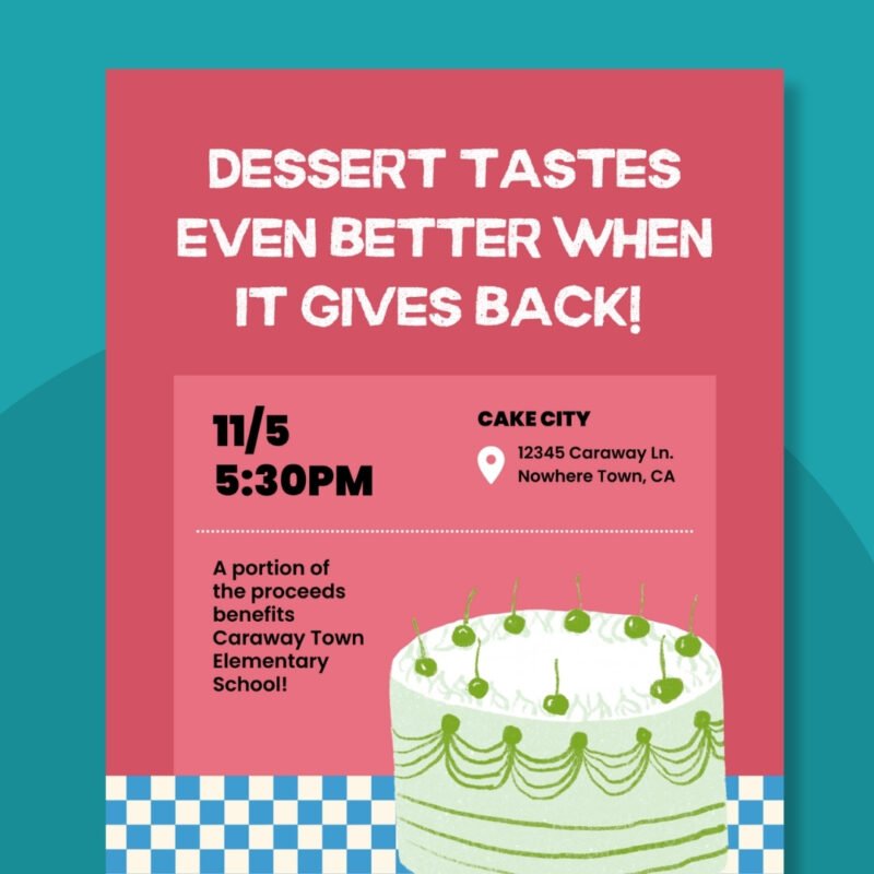 Dessert fundraiser flyer template