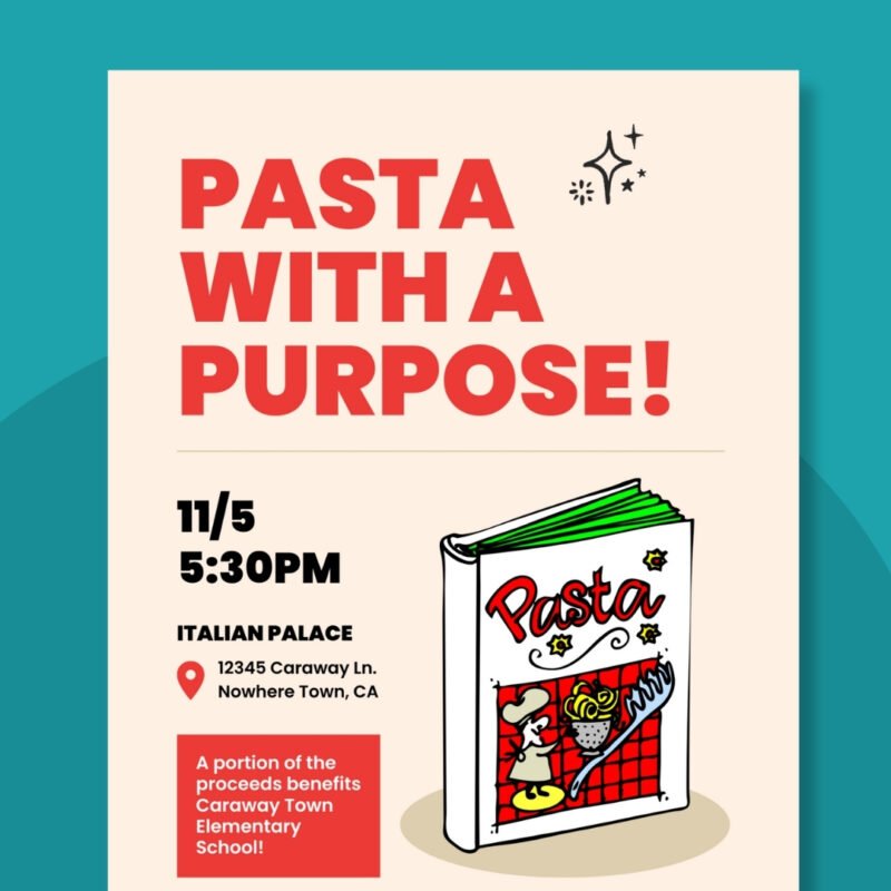 Italian restaurant fundraiser flyer template