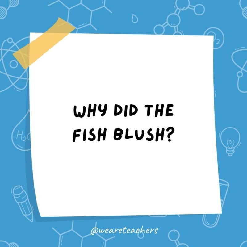 Why did the fish blush?