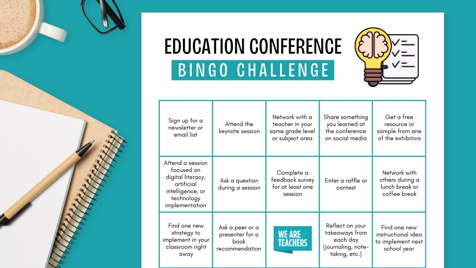 Education Conference Bingo Challenge Printable