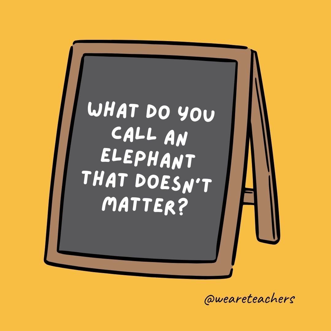 What do you call an elephant that doesn’t matter? What do you call an elephant that doesn’t matter?