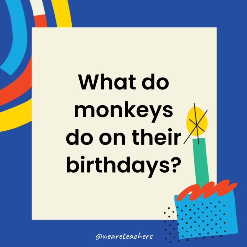 What do monkeys do on their birthdays?