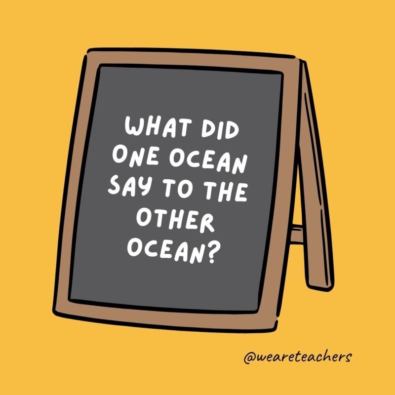 What did one ocean say to the other ocean? What did one ocean say to the other ocean?