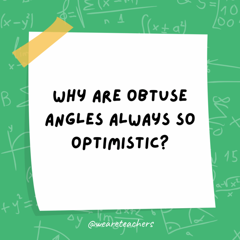 Why are obtuse angles always so optimistic?