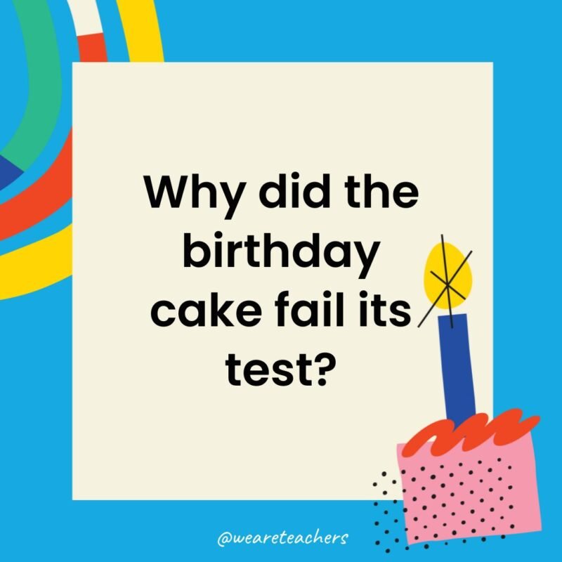 Why did the birthday cake fail its test?