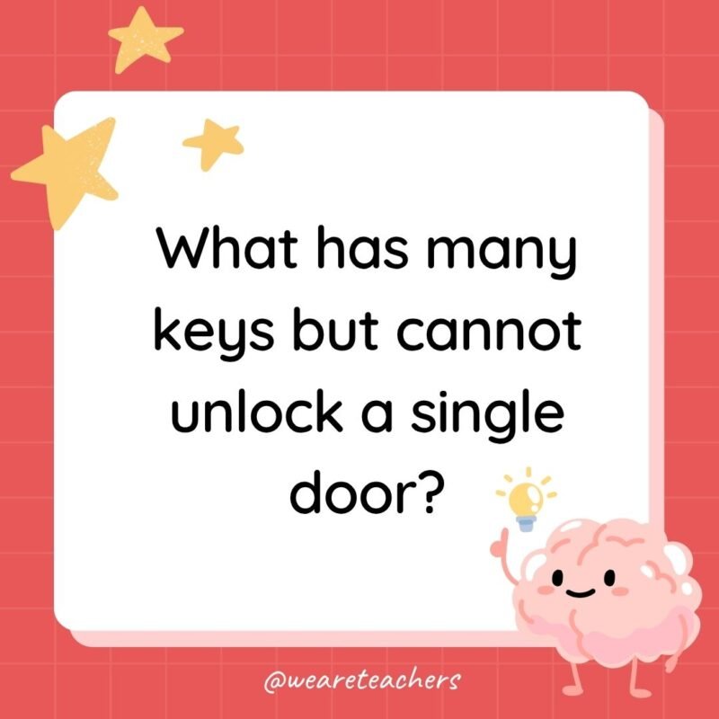 riddle for kids: What has many keys but cannot unlock a single door?