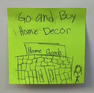 This Teacher Asked His Students What People In Their 40s Do For Fun, And We’re Dying (Maybe Literally) Student illustration on Post-It of what people in their 40s do for fun