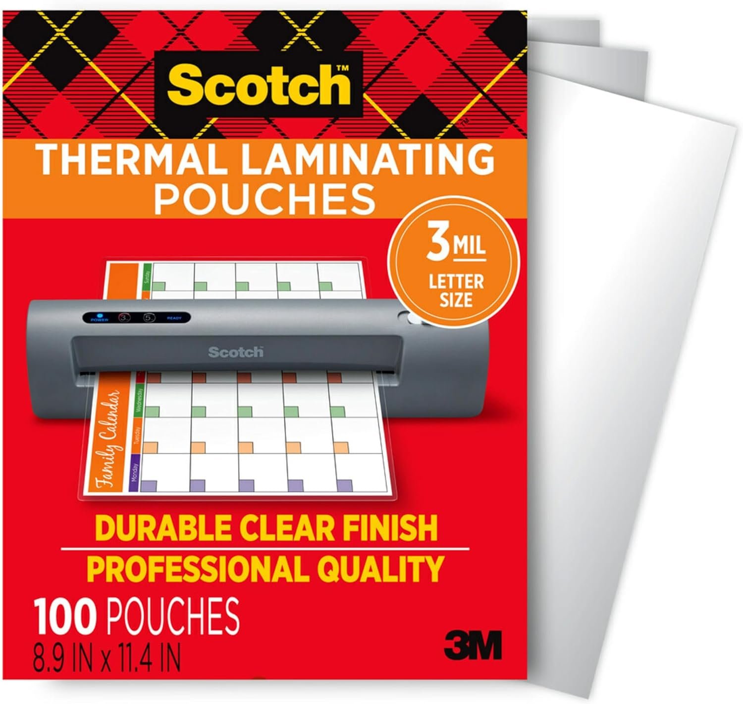 Scotch Thermal Laminating Pouches, 100 Count