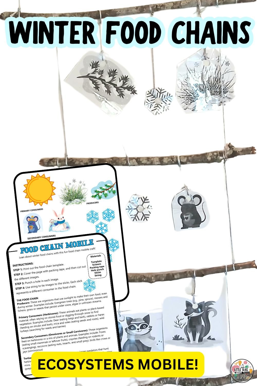 Mobile and classroom resources to show how food chains change in winter