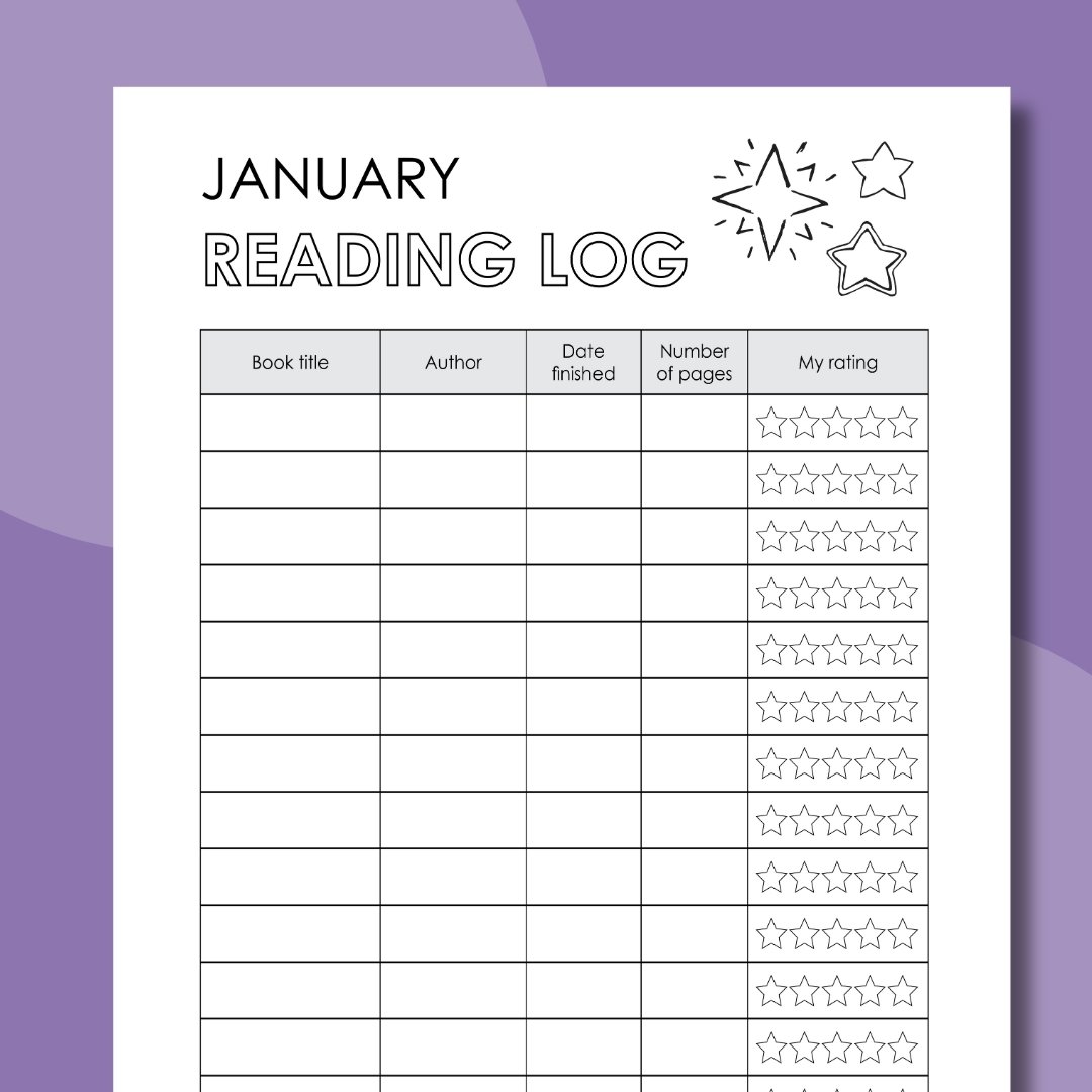 an image of a January reading log printable