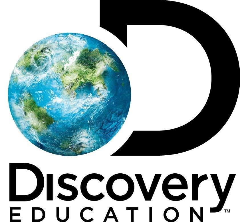 Discovery Education logo Discover Education logo including a globe on a white background