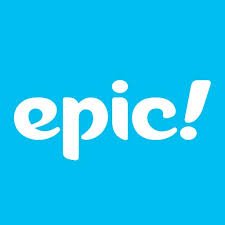 Epic logo Epic logo on a light blue background