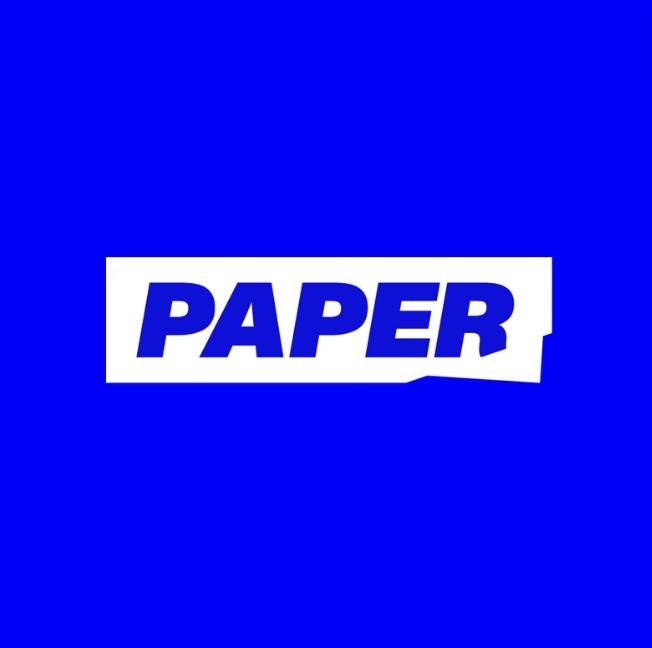 Paper logo Paper logo in white on a blue background