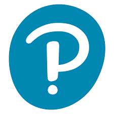 Pearson Logo Pearson logo of a stylized P with a dot underneath in white on a blue circle