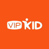 VIP Kid logo VIP Kid logo in white on an orange background