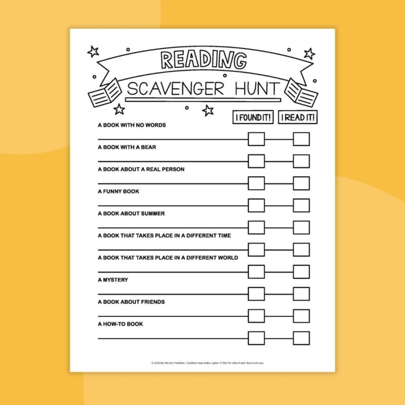 reading challenge checklist 