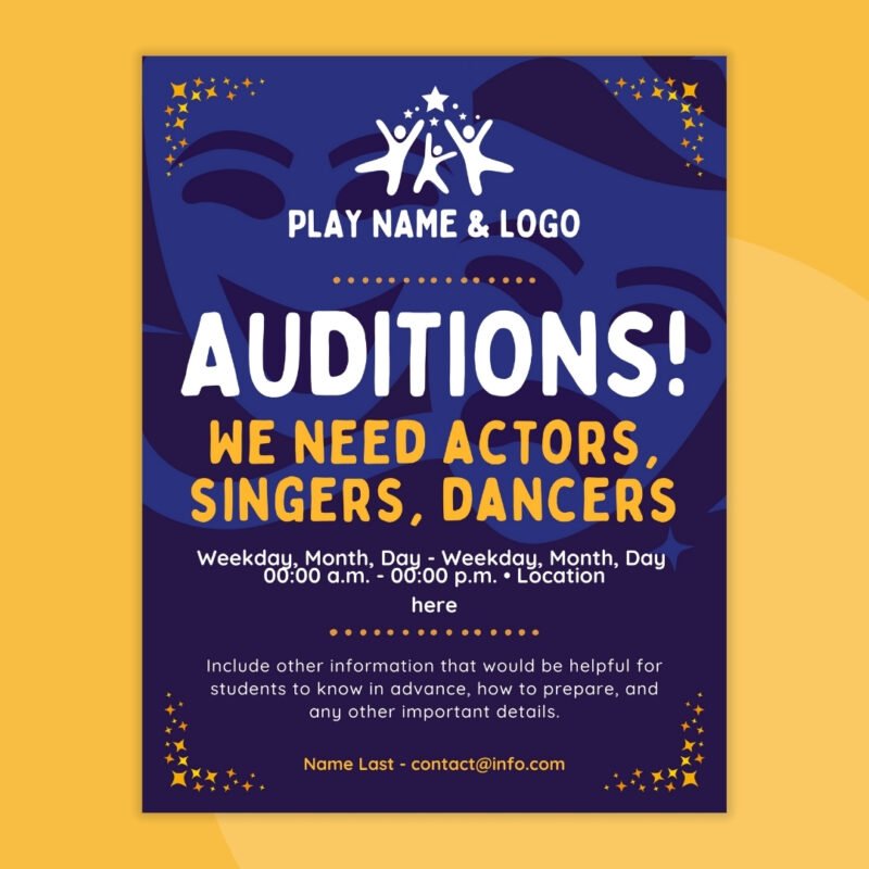 an image of an audition flyer template