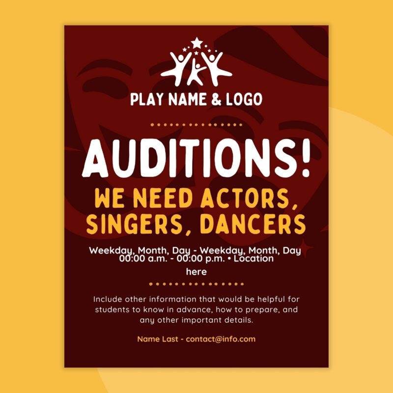 an image of an audition flyer template