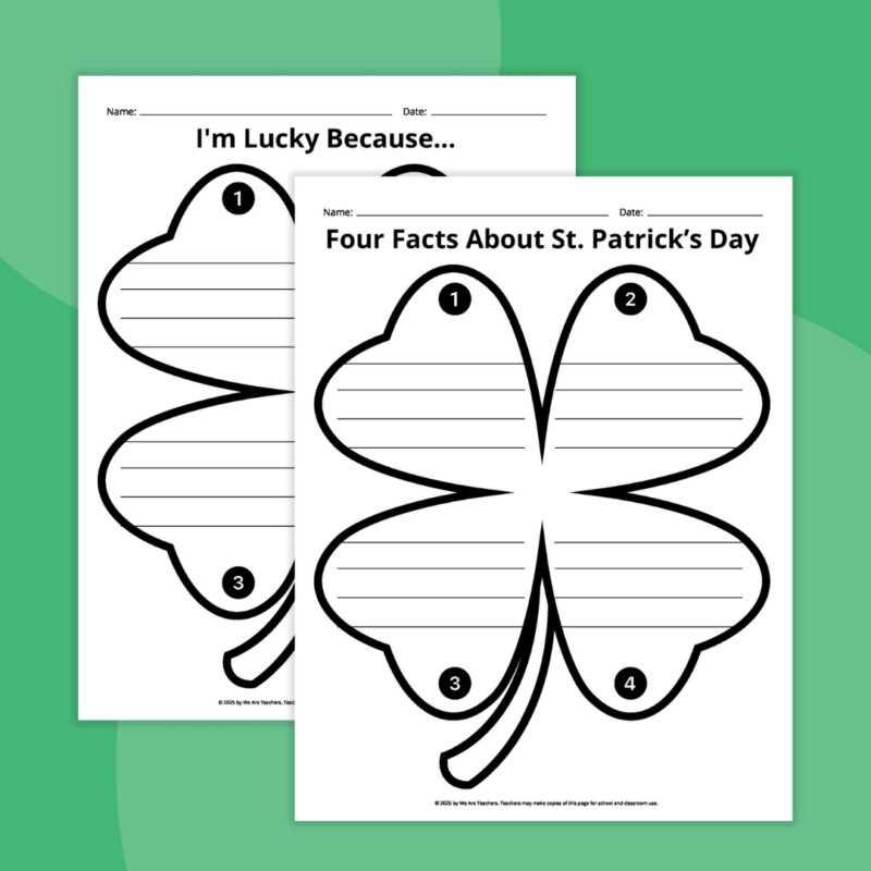 shamrock writing pages 