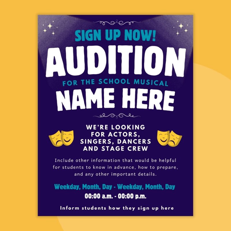 an image of an audition flyer template