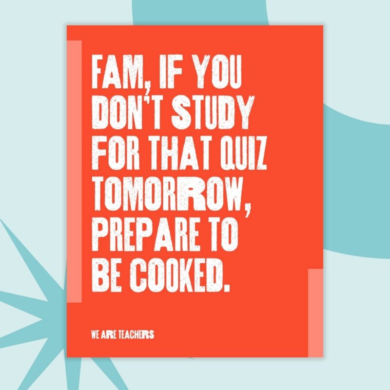 a printable poster of teen slang