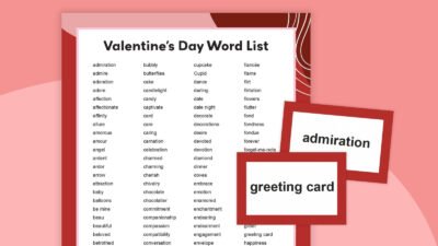 200 Valentine’s Day Words for Writing, Vocab, and More (Free Printables)