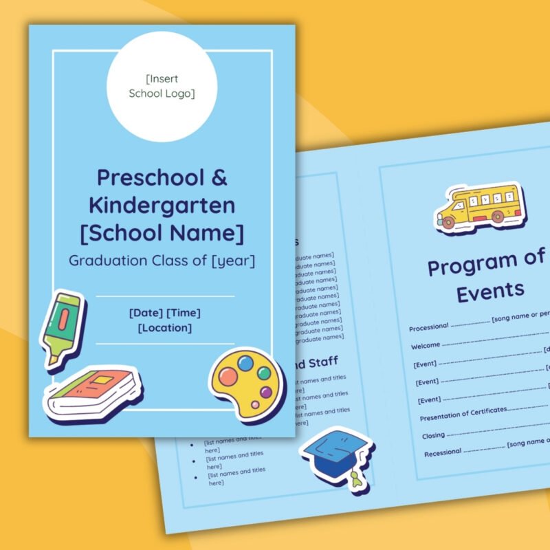 one printable example of a graduation program template