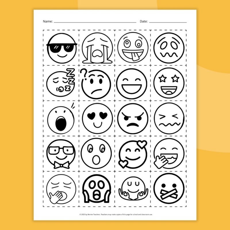 emoji poem printable with emoji emotion icons