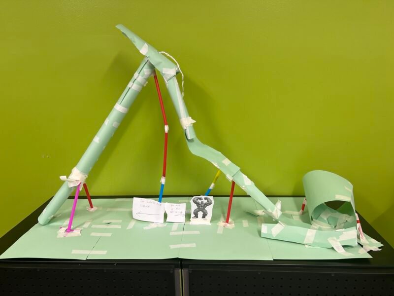 easy science experiment for kids: STEM roller coaster