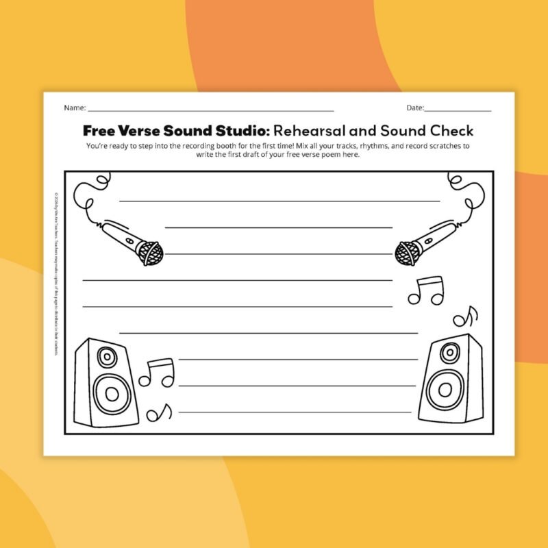 one page printable example from the free verse template bundle