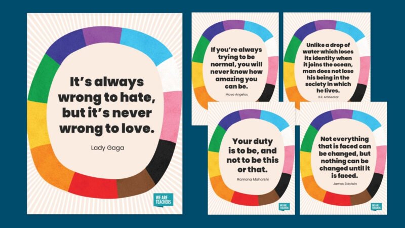 an image of five printable Pride Month poster examples