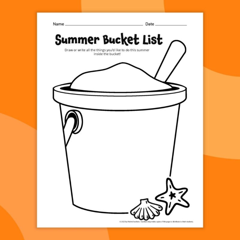 summer bucket list worksheet 