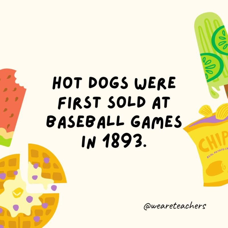 Hot dogs were first sold at baseball games in 1893. Hot dogs were first sold at baseball games in 1893.