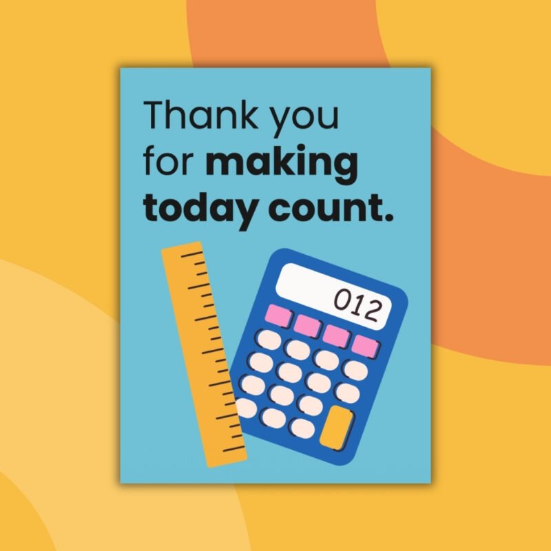 Printable Thank You Cards From Teachers to Students an image of a printable thank you card from teachers to students example