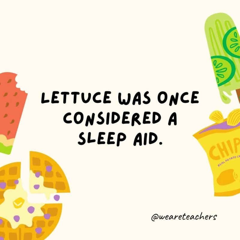 Fun Food Facts an image of a fun food fact surrounded by food clipart