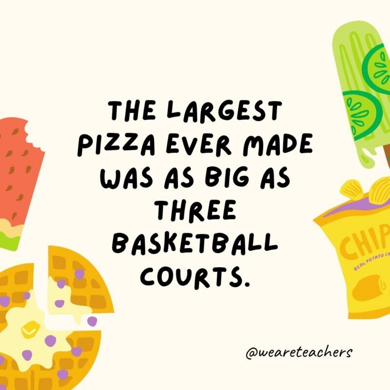 Fun Food Facts an image of a fun food fact surrounded by food clipart